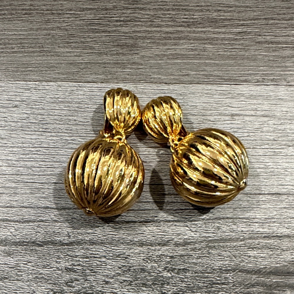 kate spade Gold Ribbed Double Drop Earrings